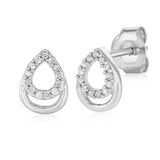 Diamond Stud Earrings in Sterling Silver