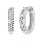 Diamond Hoop Earrings in Sterling Silver