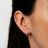 Diamond Hoop Earrings in Sterling Silver
