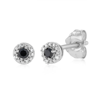 Diamond Stud Earrings in Sterling Silver
