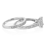 1/5 Carat Diamond 2-Ring Bridal Set i n Sterling Silver