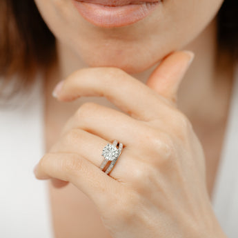 1/5 Carat Diamond 2-Ring Bridal Set i n Sterling Silver
