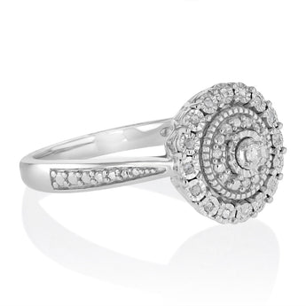 24 Diamonds Ring in Sterling Silver
