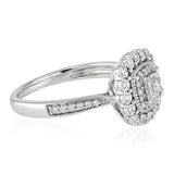 21 Diamonds Ring in Sterling Silver