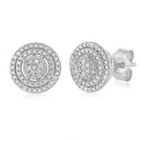 Diamond Stud Earrings in Sterling Silver