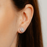Diamond Stud Earrings in Sterling Silver
