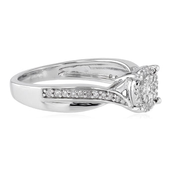 1/6 Carat Diamond Ring in Sterling Silver