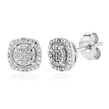 Diamond Stud Earrings in Sterling Silver