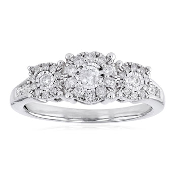 0.45 Carat Diamond Ring in Sterling Silver