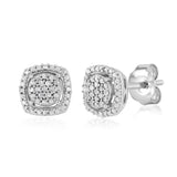 Diamond Stud Earrings in Sterling Silver