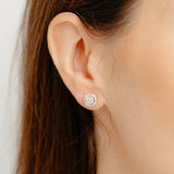 Diamond Stud Earrings in Gold Plated Sterling Silver
