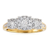 0.45 Carat Diamond Ring in Gold Plated Sterling Silver
