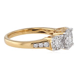 0.45 Carat Diamond Ring in Gold Plated Sterling Silver