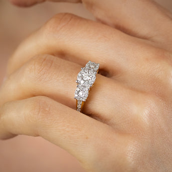 0.45 Carat Diamond Ring in Gold Plated Sterling Silver