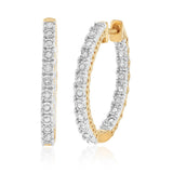 0.45 Carat Diamond Hoop Earrings in Gold Plated Sterling Silver