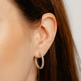 0.45 Carat Diamond Hoop Earrings in Gold Plated Sterling Silver