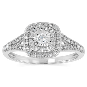 1/4 Carat Diamond Ring in Sterling Silver