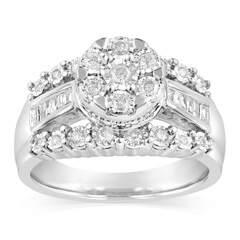 0.45 Carat Diamond Ring in Sterling Silver
