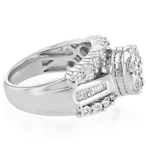 0.45 Carat Diamond Ring in Sterling Silver