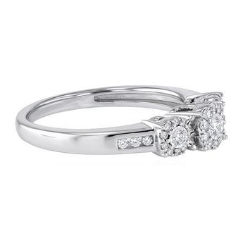1/5 Carat Diamond Ring in Sterling Silver