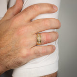 1/10 Carat Diamond Gents Ring in Gold Plated Sterling Silver