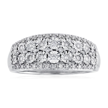 1/5 Carat Diamond Ring in Sterling Silver