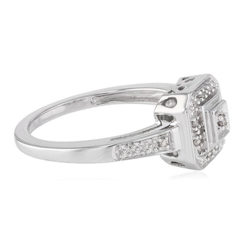 Diamond Ring in Sterling Silver