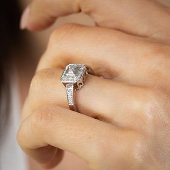 Diamond Ring in Sterling Silver