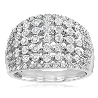 0.45 Carat Diamond Ring in Sterling Silver