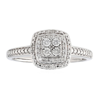 Diamond Ring in Sterling Silver
