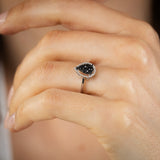 1/4 Carat Diamond Ring with Black and White Diamonds in Sterling Silver