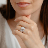 0.35 Carat Diamond 2-Ring Bridal Set in Sterling Silver