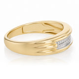 Diamond Gents Ring in Gold Plated Sterling Silver
