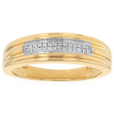 Diamond Gents Ring in Gold Plated Sterling Silver