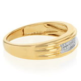 Diamond Gents Ring in Gold Plated Sterling Silver