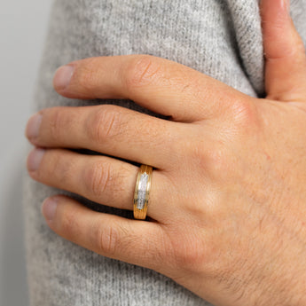 Diamond Gents Ring in Gold Plated Sterling Silver
