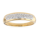 Diamond Ring for Him in Gold Plated Sterling Silver