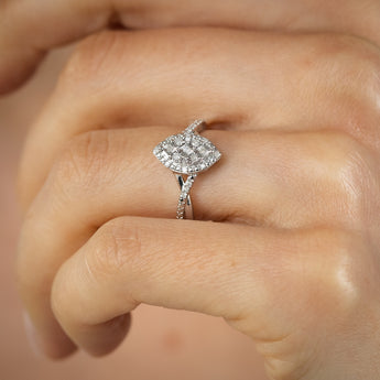 23 Diamonds Ring in Sterling Silver