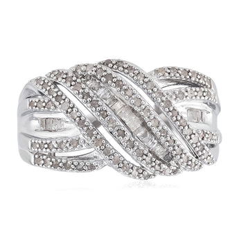 0.45 Carat Diamond Ring in Sterling Silver