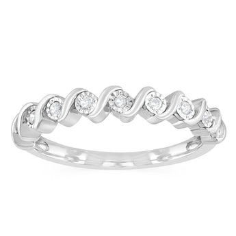 1/10 Carat Diamond Ring in Sterling Silver