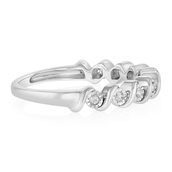 1/10 Carat Diamond Ring in Sterling Silver