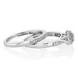 1/4 Carat Diamond 2-Ring Bridal Set in Sterling Silver