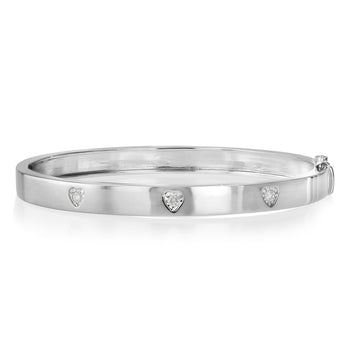 1/10 Carat Diamond Bangle in Sterling Silver