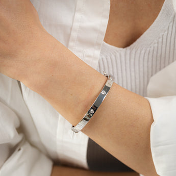 1/10 Carat Diamond Bangle in Sterling Silver