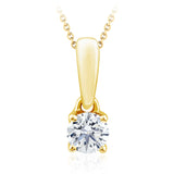 1/5 Carat Diamond Solitaire Pendant in 9ct Yellow Gold