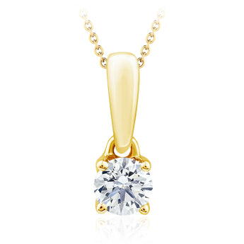 1/5 Carat Diamond Solitaire Pendant in 9ct Yellow Gold