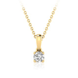 1/3 Carat Diamond Solitaire Pendant in 9ct Yellow Gold