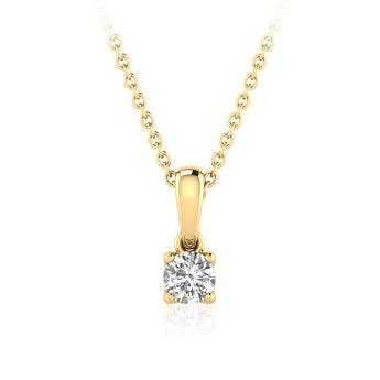 1/3 Carat Diamond Solitaire Pendant in 9ct Yellow Gold