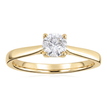 0.45 Carat Diamond Solitaire Ring in 9ct Yellow Gold