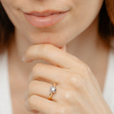 1/10 Carat Diamond Ring in 9ct Yellow Gold and Sterling Silver